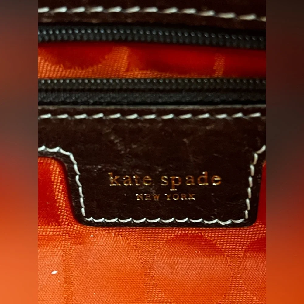 Kate Spade Quilting Stevie Bag Women Black Brown Nylon Corduroy Leather
